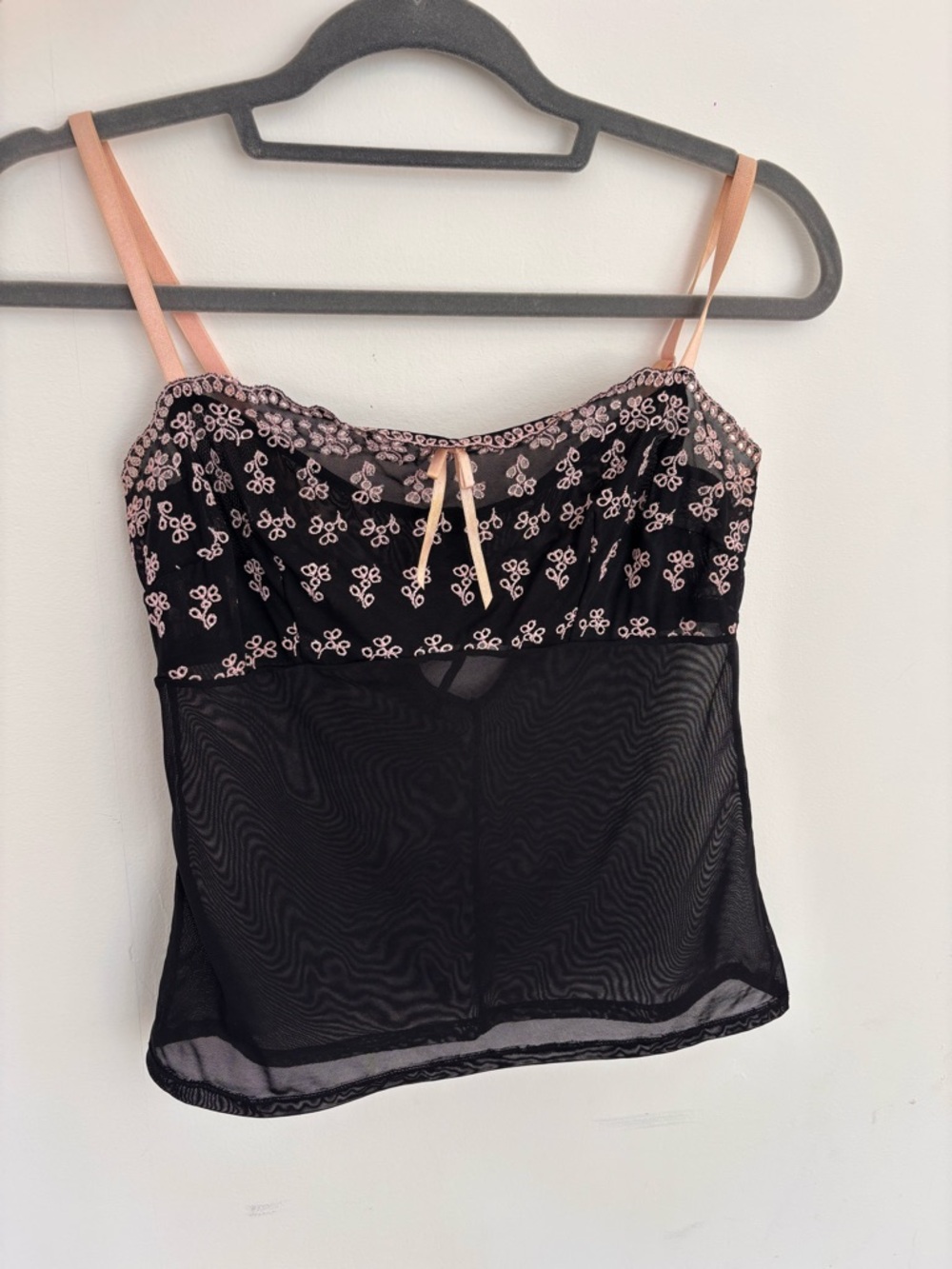 Black and Pink Lace Camisole